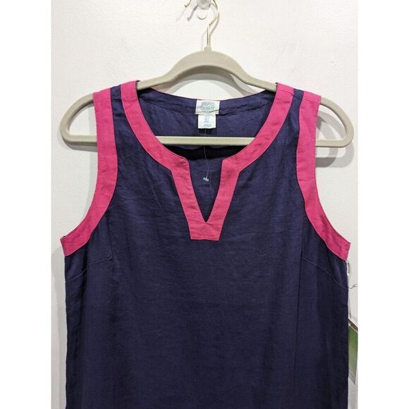 New! Sigrid Olsen 100% Washable Linen Sleeveless Shift Dress, S - Picture 2 of 6